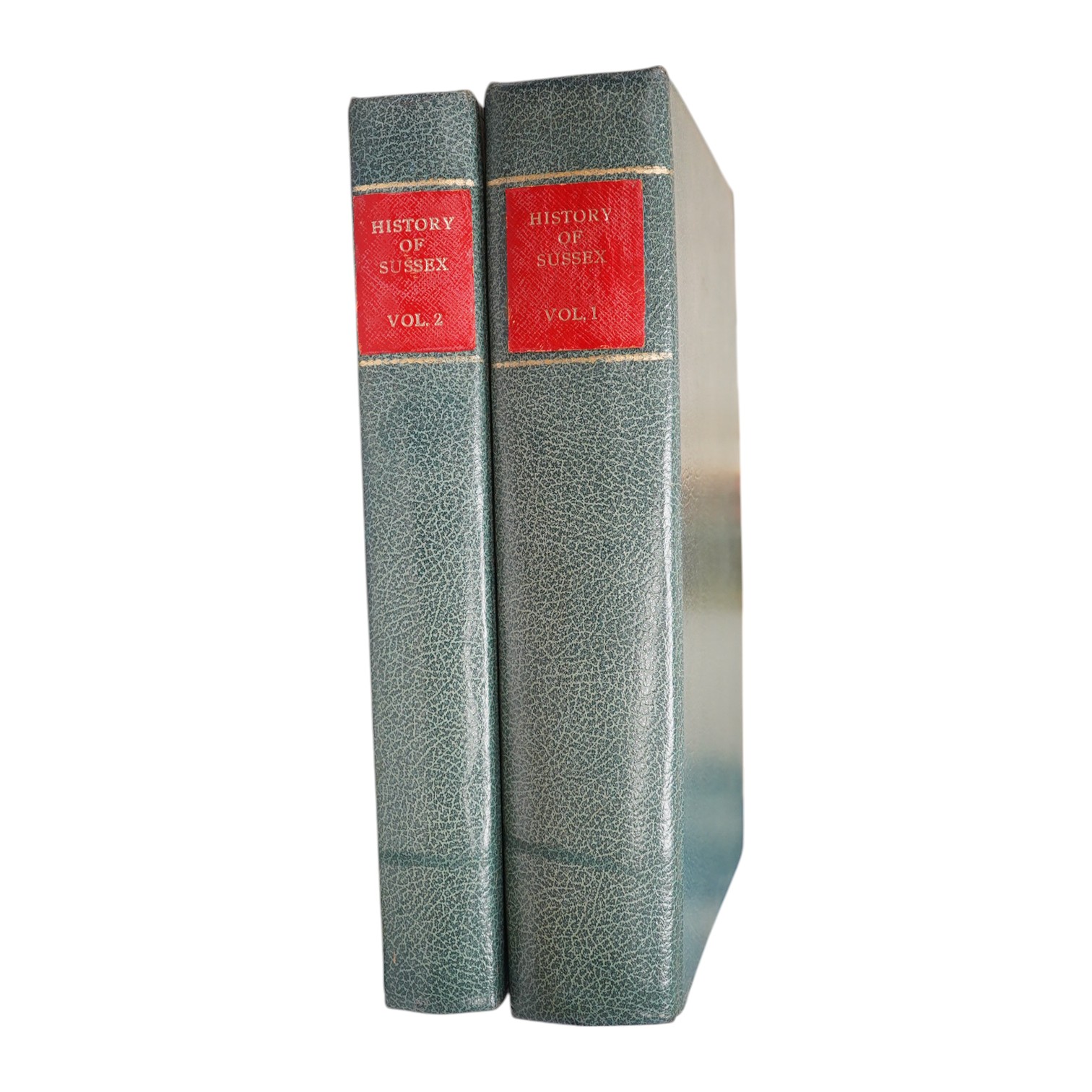 Horsfield, Thomas Walker - The History, Antiquities, and Topography of the County of Sussex. 2 vols. 56 plates and portraits. 2 folded and partly coloured maps and num. text engravings; sometime rebound green morocco wit